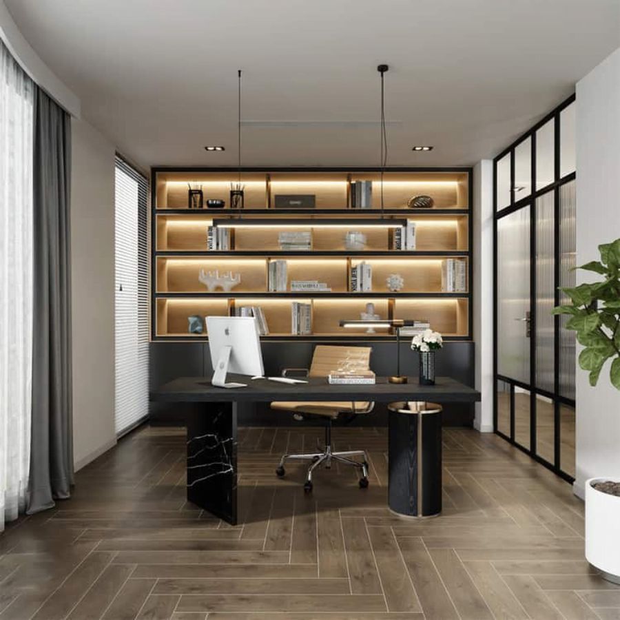 Phòng giám đốc được thiết kế theo phong cách Mid-Century Modern