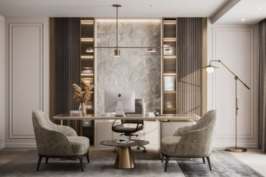 Văn phòng giám đốc được thiết kế phong cách Neo Classic