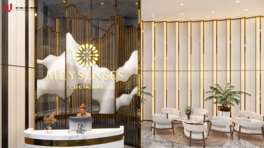 Các phong cách thiết kế nội thất được ưa chuộng nhất hiện nay 12 Quầy lễ tân Meyland phong cách sang trọng do Work & Wonders thiết kế