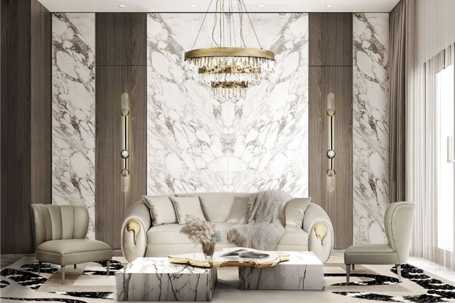 Sofa với chất liệu da cao cấp
