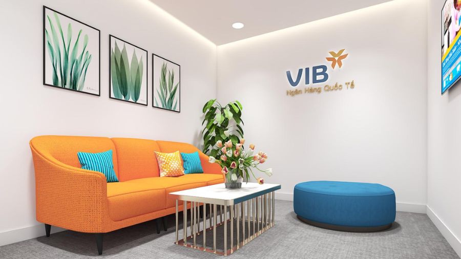 Thiết kế ngân hàng chuyên nghiệp 11 Khu vực chờ VIB với ghế ngồi êm ái thiết kế bởi Work & Wonders