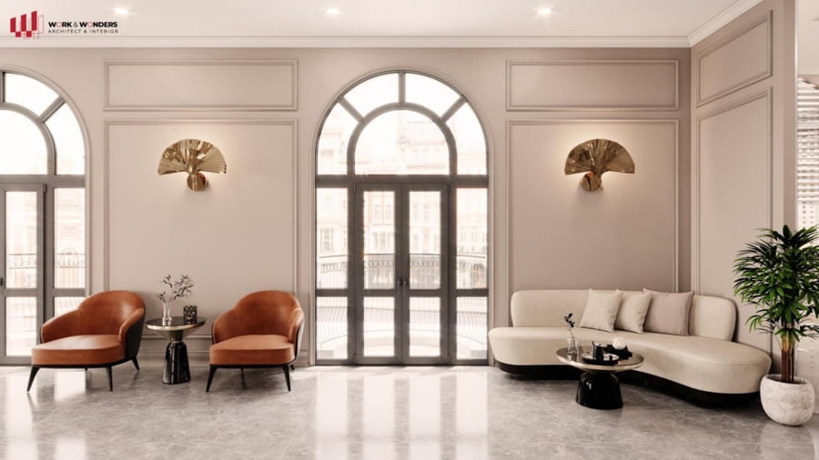 Thiết kế sảnh chờ phong cách Luxury tận dụng ánh sáng tự nhiên