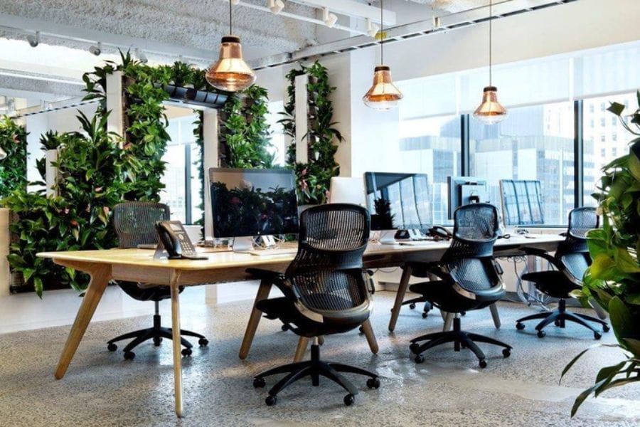 Các mẫu thiết kế nội thất văn phòng đẹp tiêu biểu năm 2024 21 Cửa sổ rộng, giếng trời giúp tận dụng tối đa ánh sáng tự nhiên trong thiết kế văn phòng