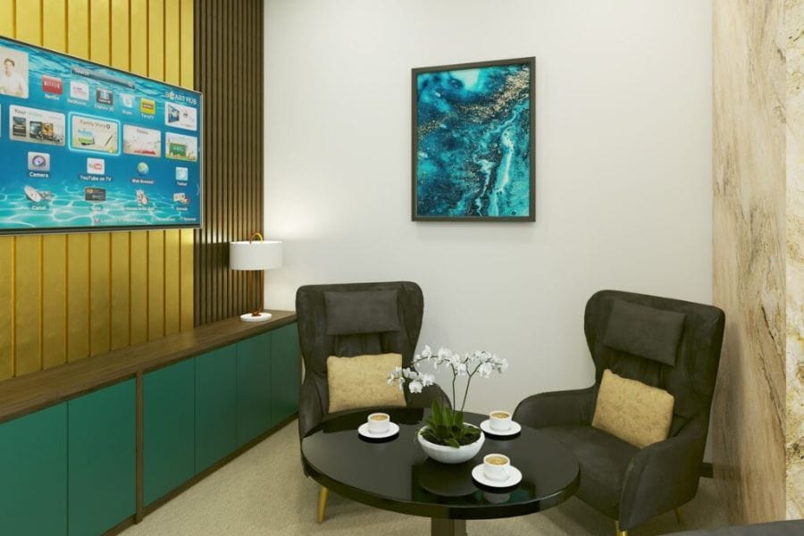 Thiết kế thi công nội thất ngân hàng 16 Khu vực đón tiếp khách VIP cần đảm bảo cách âm, riêng tư