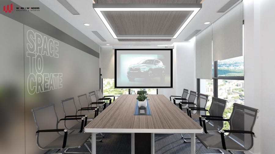 Báo giá thiết kế nội thất văn phòng 36 Phòng họp với vách ngăn kính đảm bảo riêng tư