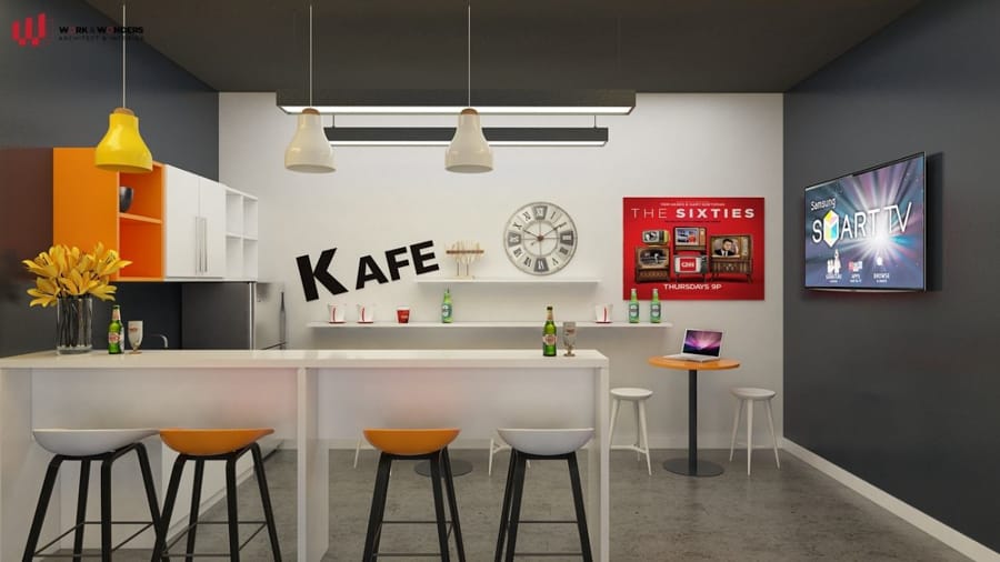 Báo giá thiết kế nội thất văn phòng 41 Phòng pantry nhỏ gọn vẫn đảm bảo các công năng thiết yếu