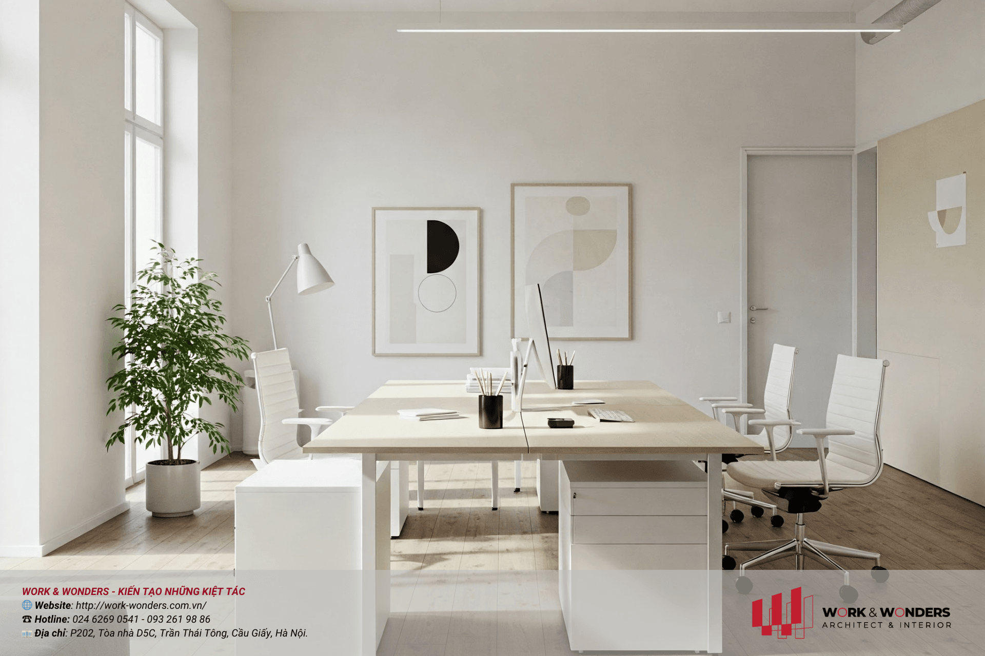 Mẫu nội thất văn phòng chuyên nghiệp 2025: Xu hướng "Signature Design" cho doanh nghiệp muốn bứt phá 11 Nội thất văn phòng Signature Design - Minimalist