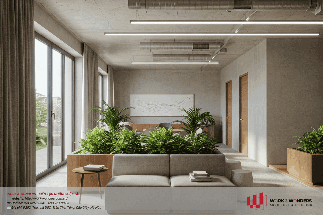 Mẫu nội thất văn phòng chuyên nghiệp 2025: Xu hướng "Signature Design" cho doanh nghiệp muốn bứt phá 17 Phong cách thiết kế nội thất văn phòng gần gũi với thiên nhiên