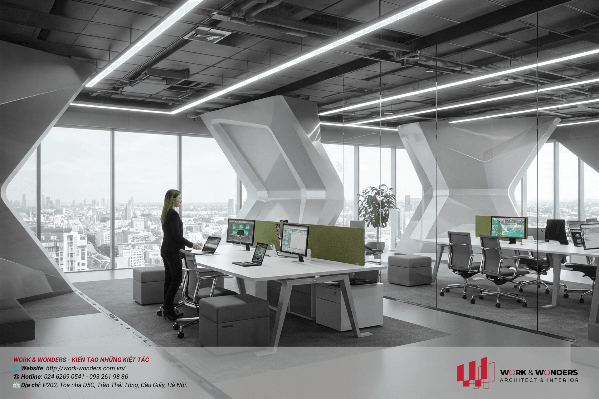 Mẫu nội thất văn phòng chuyên nghiệp 2025: Xu hướng "Signature Design" cho doanh nghiệp muốn bứt phá 6 Thiết kế Văn phòng có DNA thương hiệu