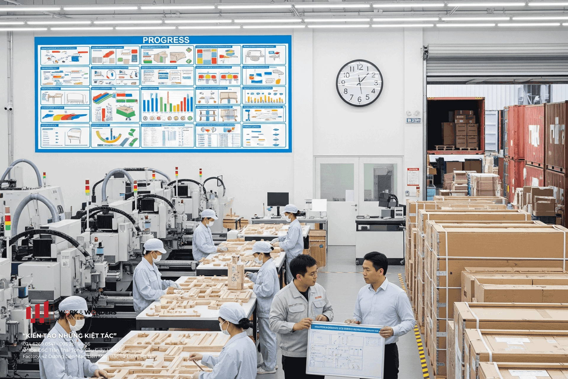 5 bước tổ chức sản xuất nội thất chuẩn tiến độ cho công trình quốc tế 2 Sản xuất nội thất chuẩn quốc tế - Đảm bảo tiến độ, chính xác đến từng giờ