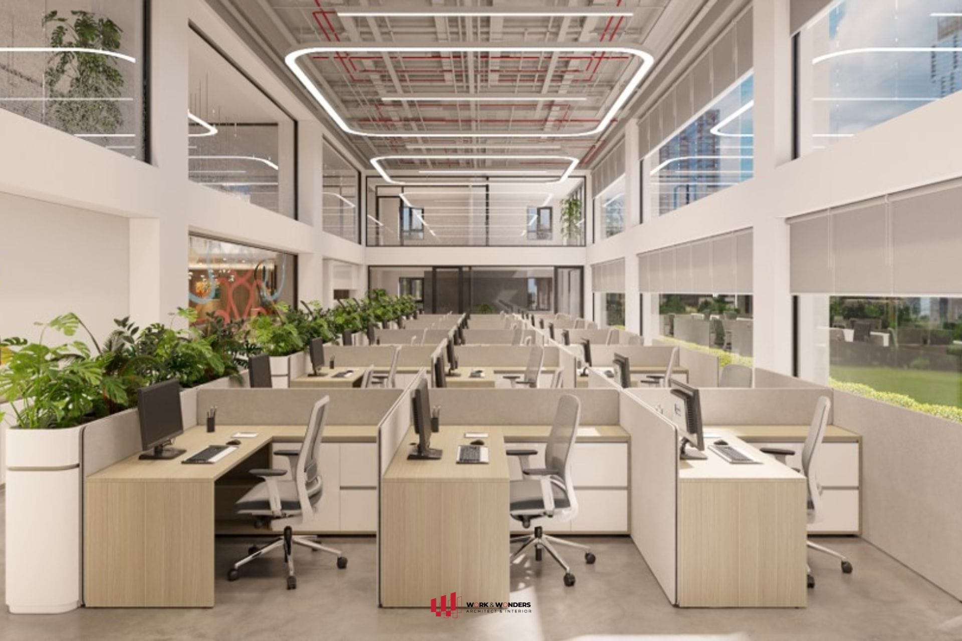 Nhà máy BellWether: 1 Văn phòng nhà máy đầy mỹ học nội thất 6 Thiết kế phòng làm việc khối Back-Office tại văn phòng nhà máy Bell Wether
