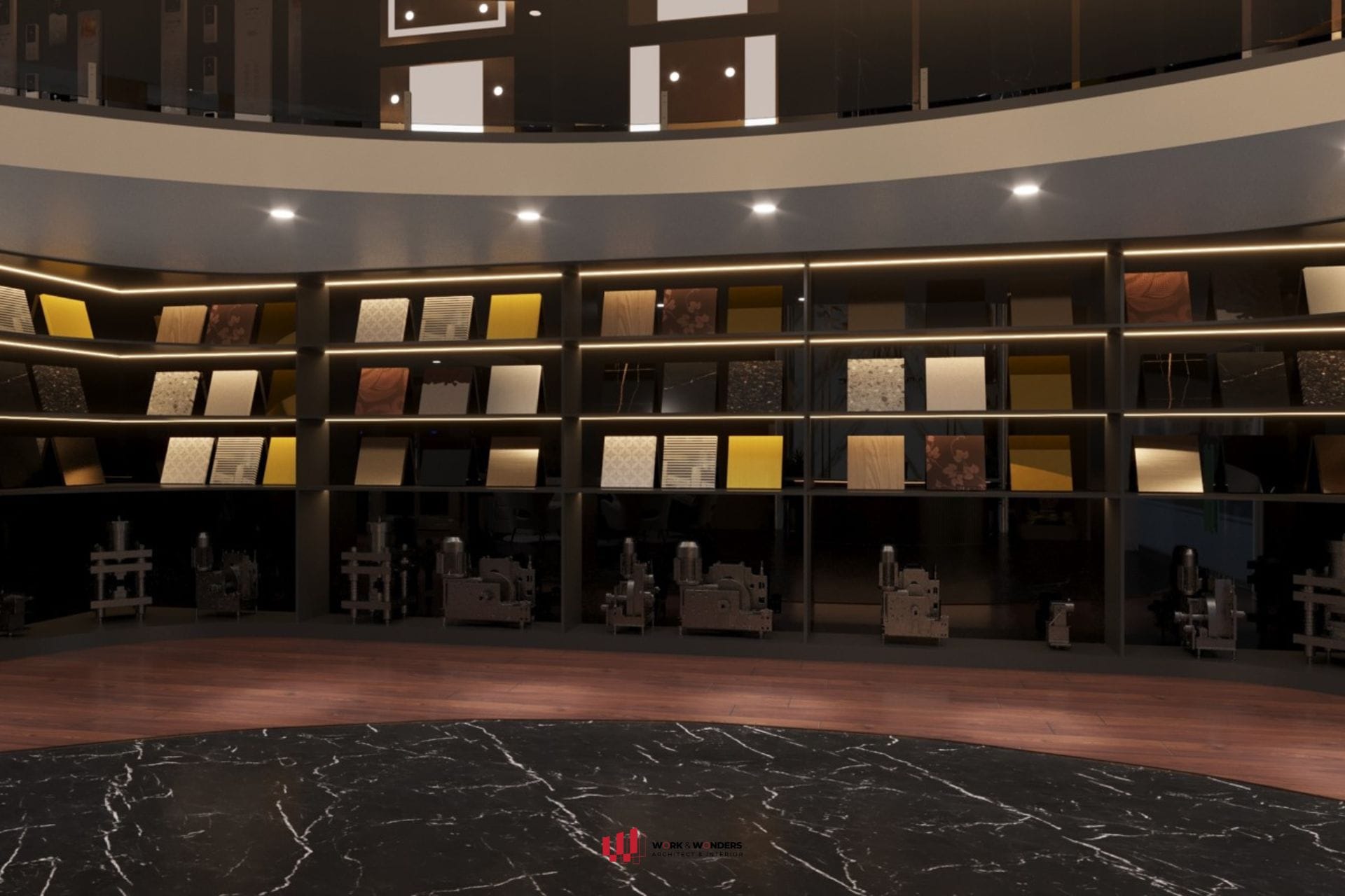 Thiết kế Showroom 360°: Nội thất kể câu chuyện thương hiệu 9 Thiết kế showroom cao cấp: Chú ý đến lựa chọn vật liệu nội thất