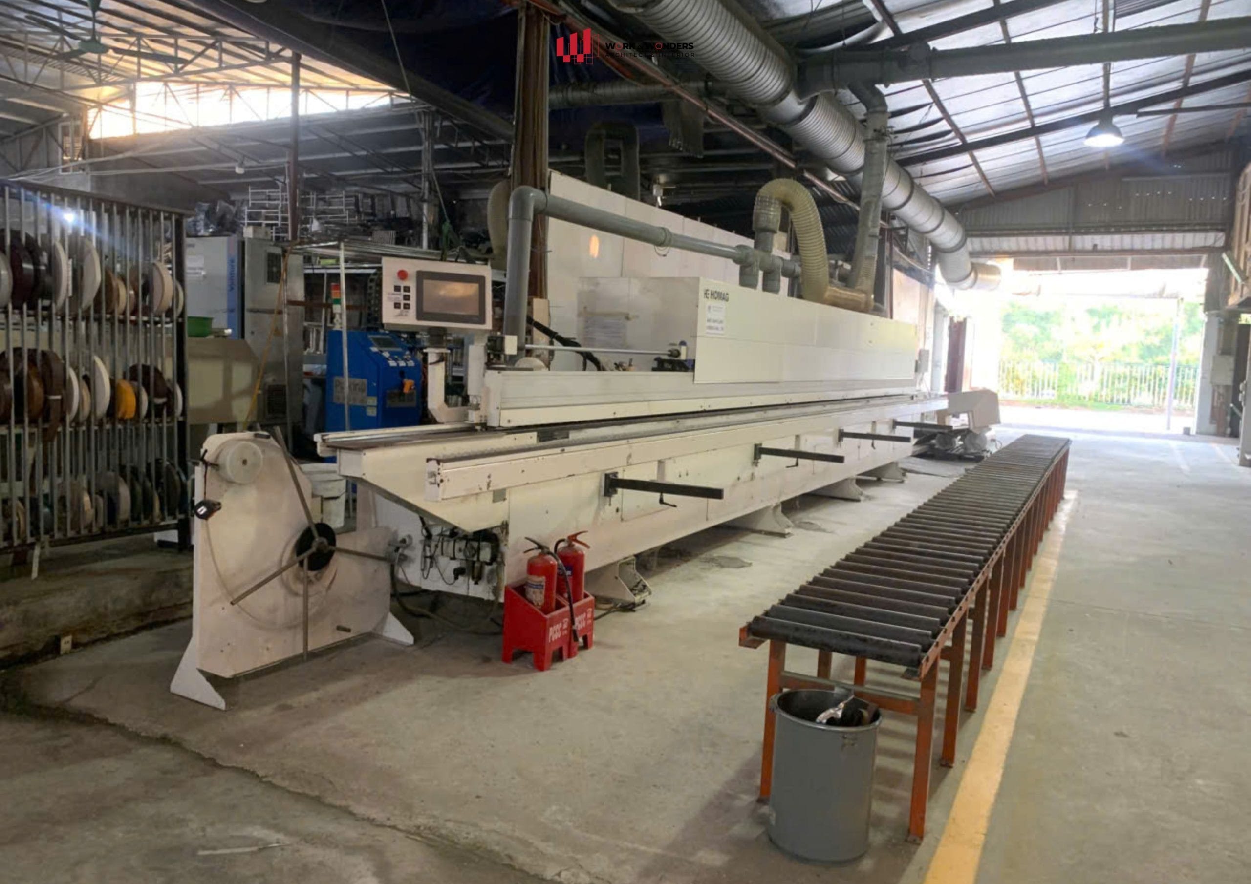5S trong nhà máy gỗ nội thất Work & Wonders: Phương pháp quản lý sản xuất hiệu quả 6 Hệ máy dán cạnh tự động được bố trí với tiêu chuẩn 5S