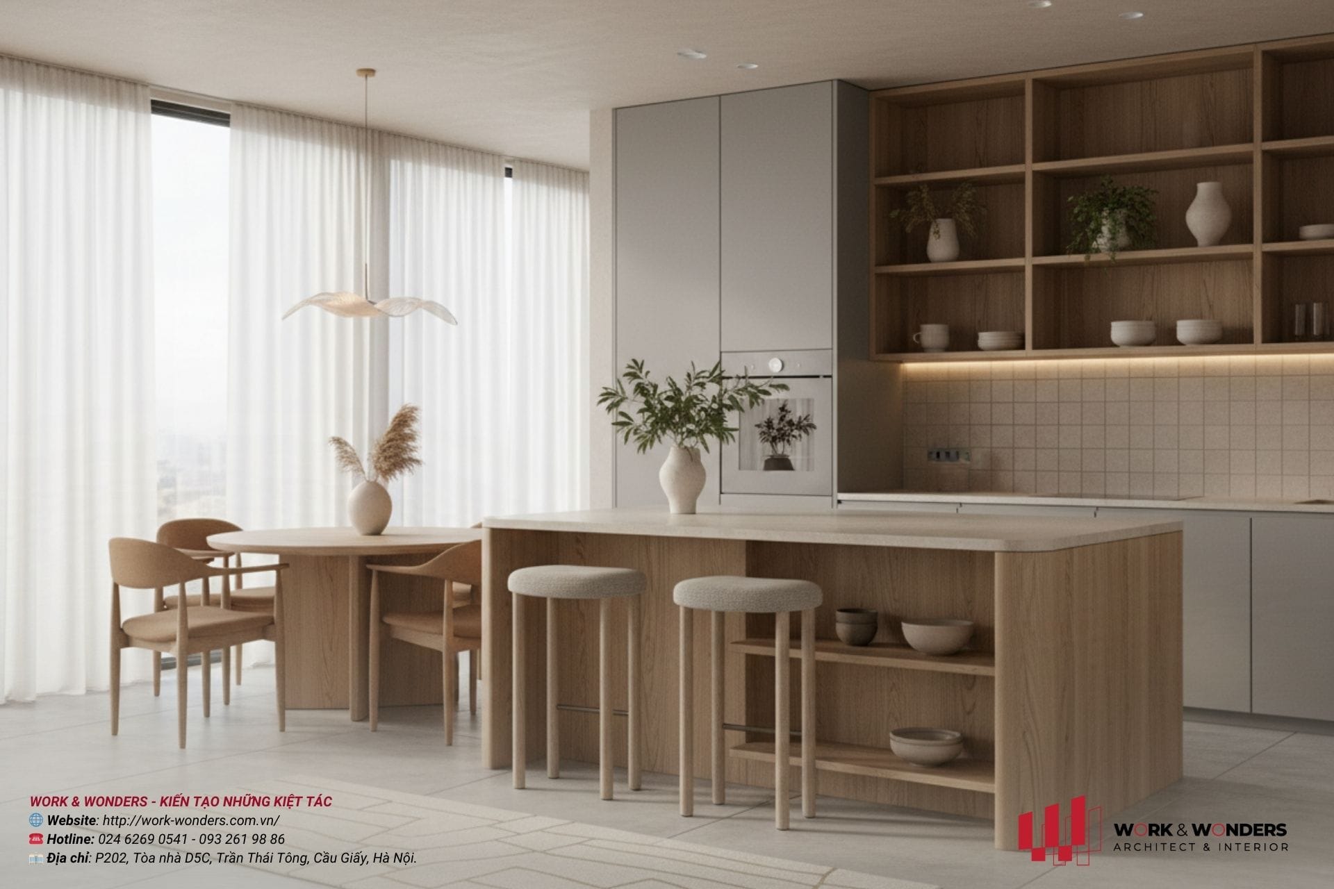 3 Phong cách nội thất lên xu hướng 2026 theo gam màu Pantone "Vũ điệu của Mây"|Cloud Dancer 5 Bảng màu sắc nội thất cho Minimal Organic xoay quanh be sữa, nâu nhạt và xám sương, dễ dàng hoà quyện với Cloud Dancer